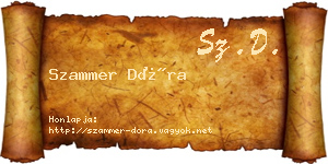 Szammer Dóra névjegykártya